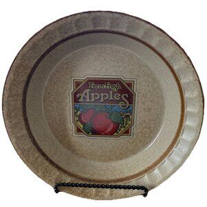 Vintage Treasure Craft Pottery Pie Plate Farm Fresh Apples 10-1/2" Excellent!!!